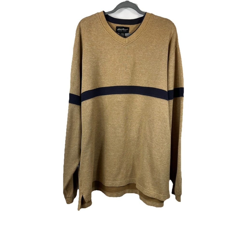 Vintage 90s Eddie Bauer 100% Cotton V-Neck Pullover XLT Fits Like 2XL Gorpcore